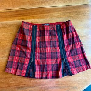 Betsey Johnson vintage 90’s red plaid lace skirt